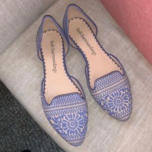 Purple, floral flats